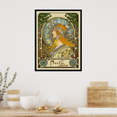 Poster de Mucha Art Nouveau - Zodiac - La Plume (Cuisine)