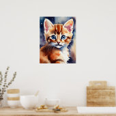 Poster de mur d'aquarelle Kitten (Cuisine)