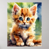 Poster de mur d'aquarelle Kitten (Devant)
