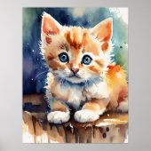 Poster de mur d'aquarelle Kitten (Devant)