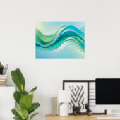 Poster de mur d'art fluide de l'océan Abstrait (Bureau à domicile)
