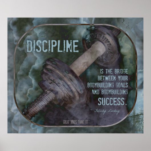 Poster de musculation avec citation de discipline (Devant)
