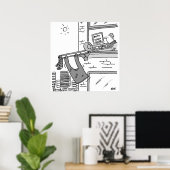 Poster de musicien Drôle Joueur de Trombone (Bureau à domicile)