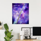 Poster de musicien flûte ou flûtiste (Bureau à domicile)