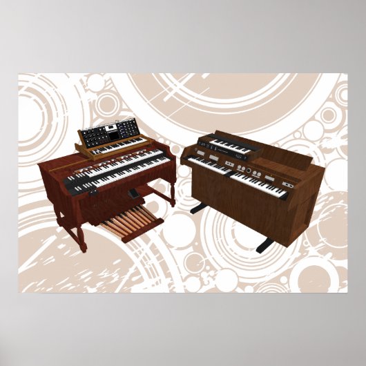Poster de musique : Claviers Vintages : Modèle 3D (Devant)