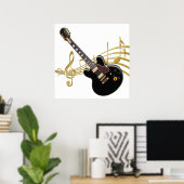 Poster de musique de guitare noire (Bureau à domicile)