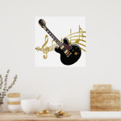Poster de musique de guitare noire (Cuisine)