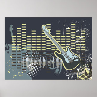 Poster de musique de guitare vintage