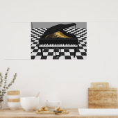 Poster de musique : Grand Piano & Tuiles : Modèle  (Cuisine)