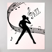 Poster de musique rose Jazz Dance