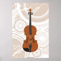 Poster de musique : Violon 3D Modèle & Cercles