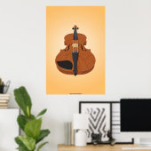 Poster de musique : Violon modèle 3D (Bureau à domicile)