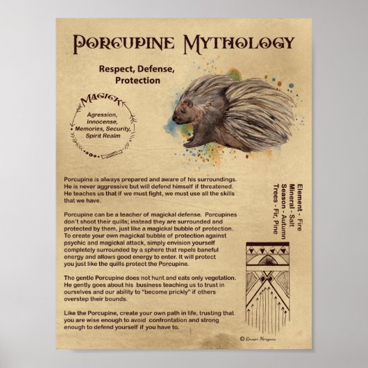 POSTER DE MYTHOLOGIE DE LA PORCUPINE (Devant)