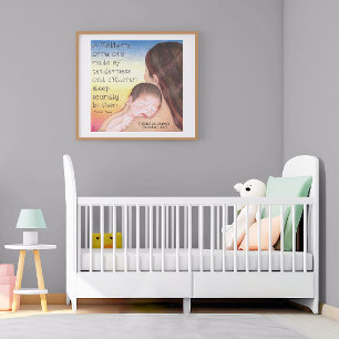 Poster de naissance personnalisé des bras d'une mè