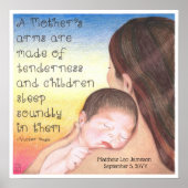 Poster de naissance personnalisé des bras d'une mè (Devant)