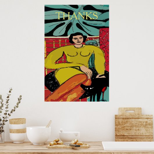 Poster de Nancy avec chat noir (Cuisine)