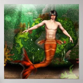 Poster de natation Merman