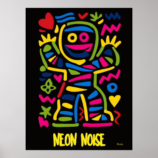 Poster de Neon Mummy - Personnage de Pop Art Hallo (Devant)