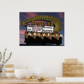 Poster de Neon rétro rétro de la Route 66 (Cuisine)