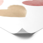 Poster de Neutral Watercolor Hearts Nursery (Coin)
