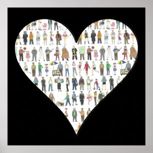 Poster de New York City Black Heart NYC Art