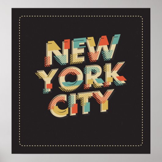 Poster de New York City Typographie (Devant)