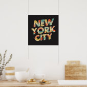 Poster de New York City Typographie (Cuisine)
