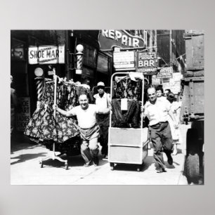 Poster de New York dans le quartier des vêtements 