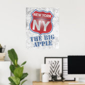 Poster de New York sur le Big Apple Shield (Bureau à domicile)