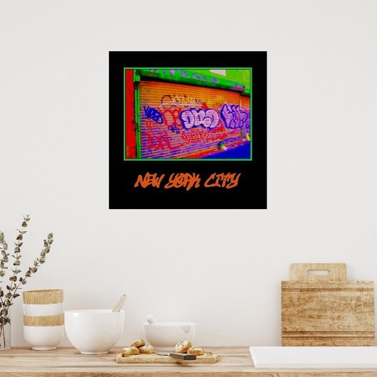 Poster de New York sur les graffitis électriques (Cuisine)