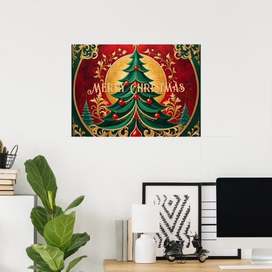Poster de Noël Arbre (Bureau à domicile)