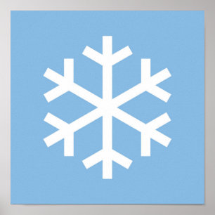 Poster de Noël bleu Snowflake