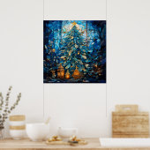 Poster de Noël bleu verre (Cuisine)
