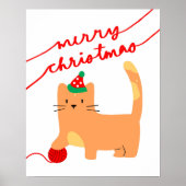 Poster de Noël de chat, Kitten Xmas Imprimer, Fest (Devant)