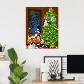Poster de Noël de famille Feline (Bureau à domicile)