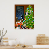 Poster de Noël de famille Feline (Cuisine)