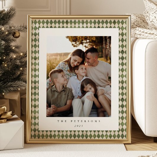 Poster de Noël de la famille personnalisée Green P