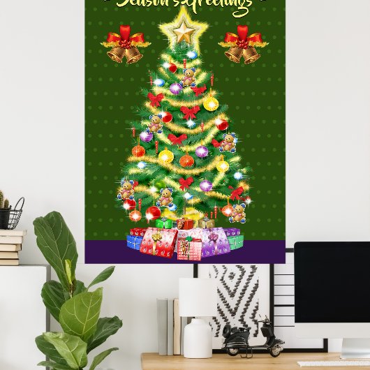 Poster de Noël de l'arbre géant verts de Noël (Bureau à domicile)