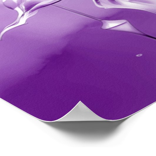 Poster de Noël des Ornements violets (Coin)