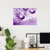 Poster de Noël des Ornements violets (Bureau à domicile)