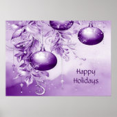 Poster de Noël des Ornements violets (Devant)