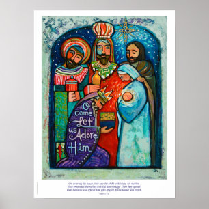 Poster de Noël des trois rois, Matthieu 2:11 verse