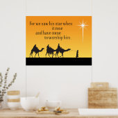 Poster de Noël des Trois Sages Hommes Star de Beth (Cuisine)