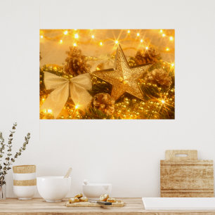 Poster de Noël doré
