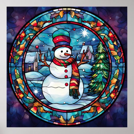 Poster de Noël en verre satiné (Devant)