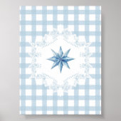 Poster de Noël En vichy étoile bleue (Devant)