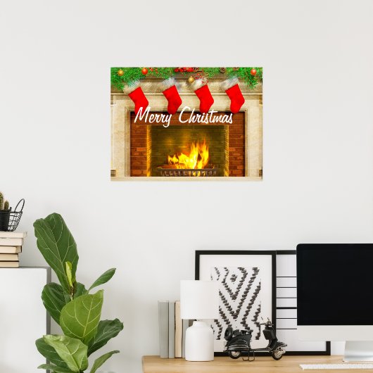 Poster de Noël et de cheminée Imprimer (Bureau à domicile)