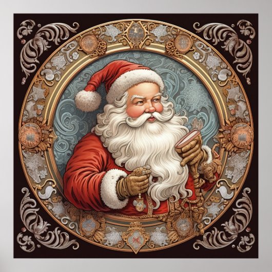 Poster de Noël Festif Holiday Père Noël (Devant)