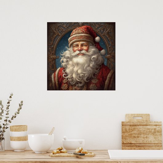 Poster de Noël Festif Holiday Père Noël (Cuisine)