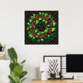 Poster de Noël Holly Wreath (Bureau à domicile)